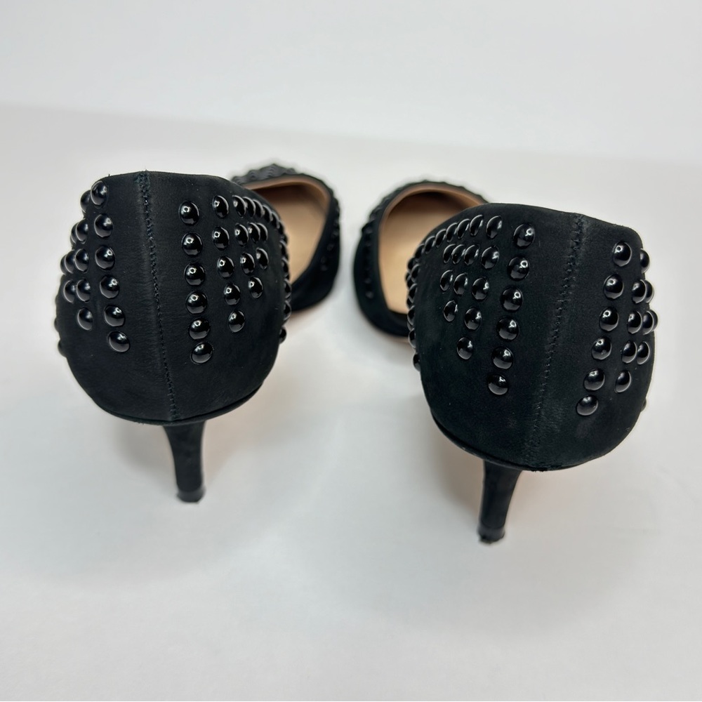 French Connection Studded Heels Black Embellished Kitten Heel Dorsay Pumps - Picture 4 of 7